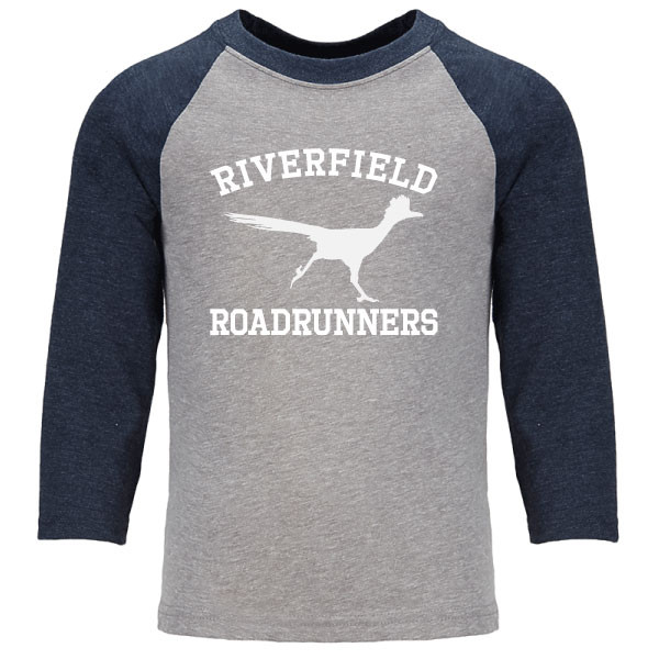 Riverfield Roadrunners Raglan Baseball Style 3/4 Sleeve Tee Shirt
