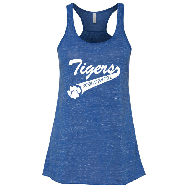 North Stratfield | Tigers Swoosh with Paw Flowy True Royal Marble Tank Top in Ladies Sizes