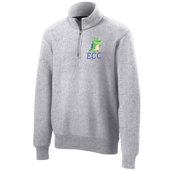 ECC - Heather Gray 1/4 Zip Heavyweight Sweatshirt in Adult Sizes