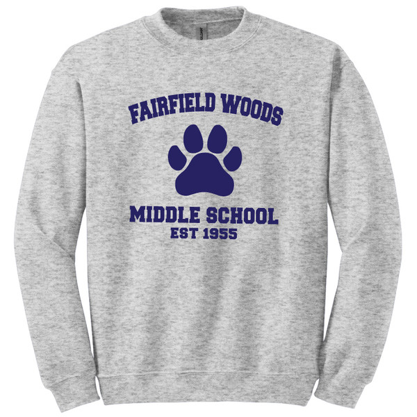 FWMS Paw Print Est 1955 - Heather Gray Crewneck Sweatshirt