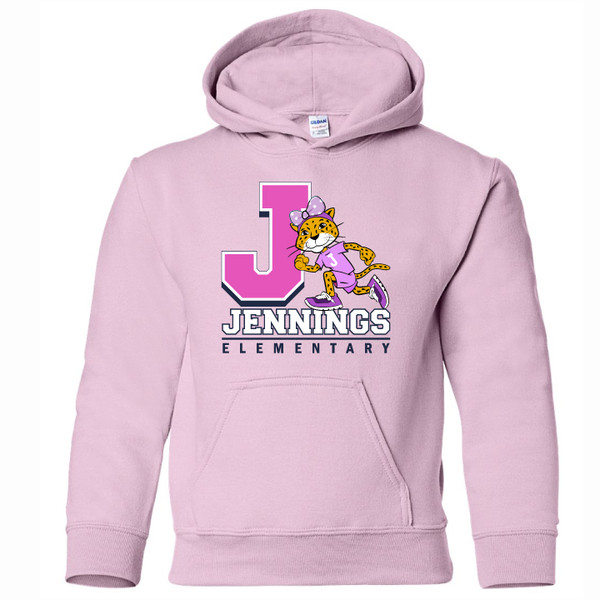 Jennings Full Color Alternate Jaguar - Lt. Pink - Adult Unisex Pullover Hoodie