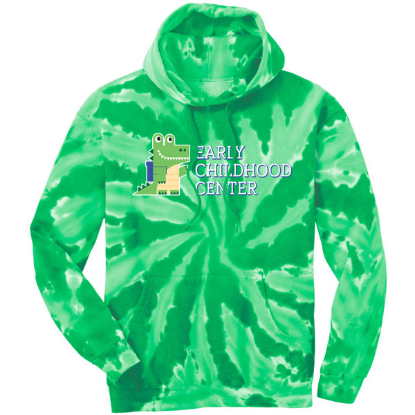 ECC - Green Tie Dye Pullover Hoodie in Adult Sizes