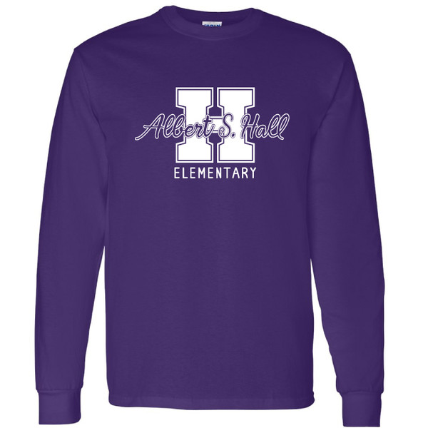 Albert S. Hall Varsity - Purple Long Sleeve Tee