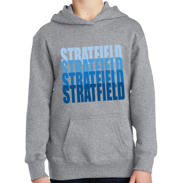 Stratfield - Heather Gray Youth Hoodie - Multi Blue Stratfields