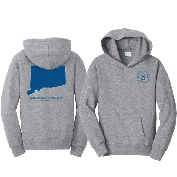 Stratfield - Heather Gray Youth Hoodie - CT Graphic