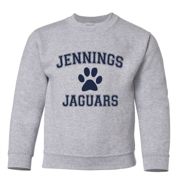 Jennings Jaguars - Heather Gray Crewneck Sweatshirt