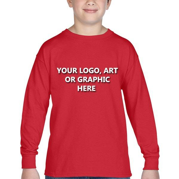 Custom Youth Long Sleeve Shirt with Your Text, Graphic or Logo