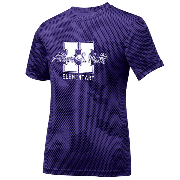 Albert S. Hall Varsity - Sport-Tek® Youth Purple CamoHex Tee