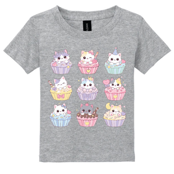 Cat Cupcake  Grey T-shirt