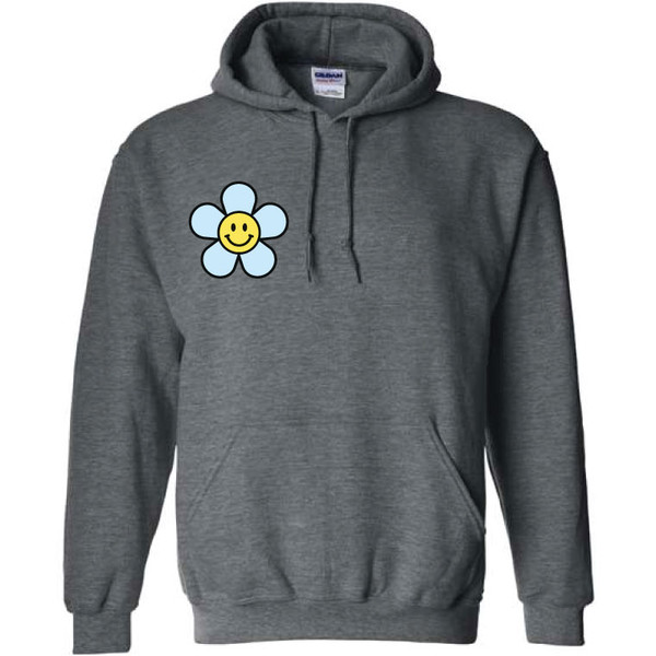 Dont Worry Be Happy Dark Heather Grey Hoodie