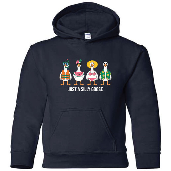 Just a Silly Goose Navy Youth Hoodie 