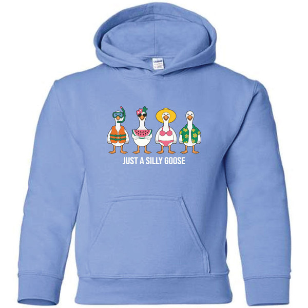 Just a Silly Goose Carolina Blue Youth Hoodie 