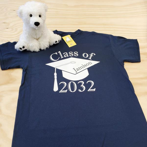 Class of Shirt Graduation Hat with Year and Name