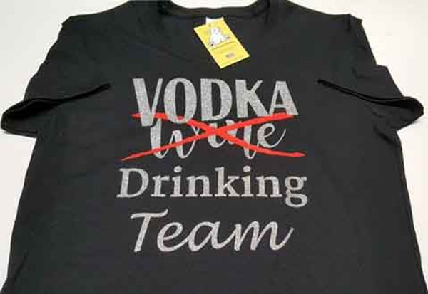 VODKA (not Wine) Drinking Team Ladies Fitted Shirt