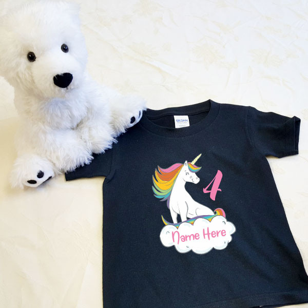 Unicorn Magical Cloud Customized Shirt in Baby and Toddler Sizes