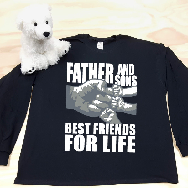 A Father and Sons (3 Fist bumps) Best Friends for Life Adult Long Sleeve Shirt