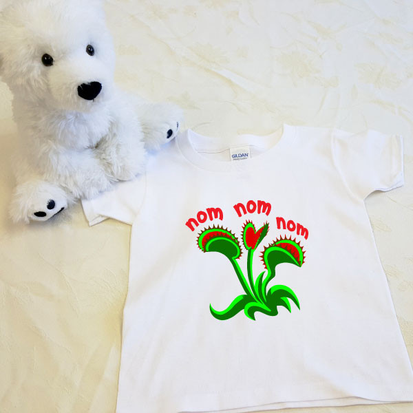 Venus Fly Trap Nom Nom Nom Shirt in Baby and Toddler Sizes