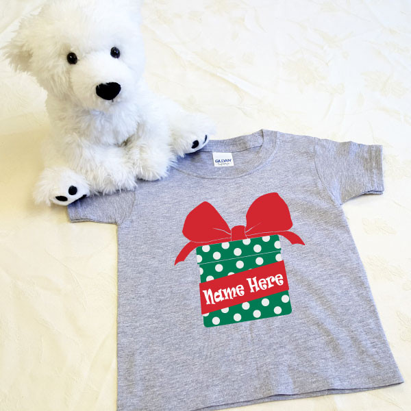 Christmas Present Shirt in Baby and Toddler Sizes