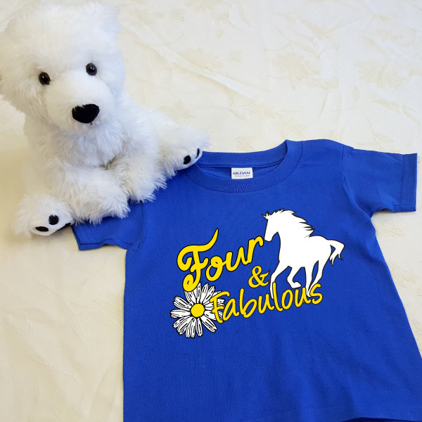 Four and Fabulous Horse Shirt in Baby and Toddler Sizes