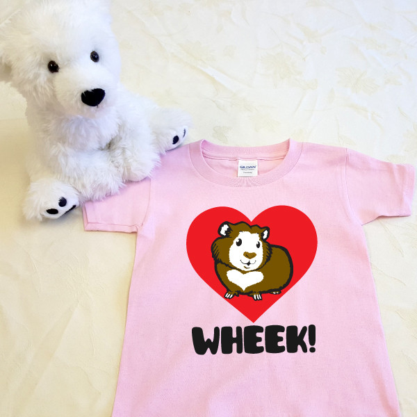 Guinea Pig Love WHEEK Shirt in Baby and Toddler Sizes