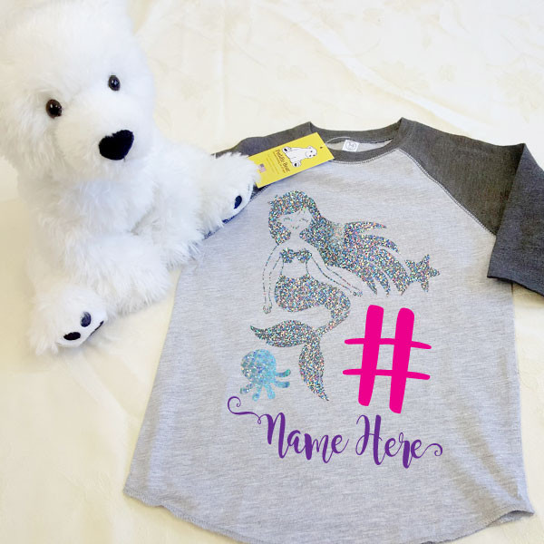 Mermaid Hologram Toddler Raglan 3/4 Sleeves