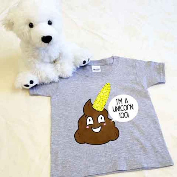 Poopicorn Shirt in Baby and Toddler Sizes