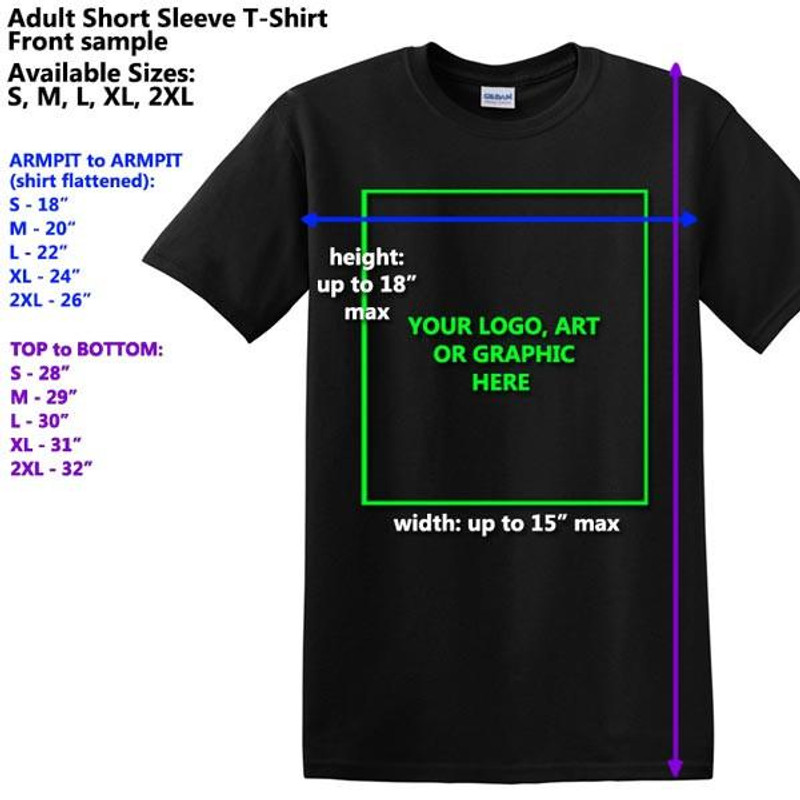 Custom Adult Short Sleeve Shirt with Your Text, Graphic or Logo