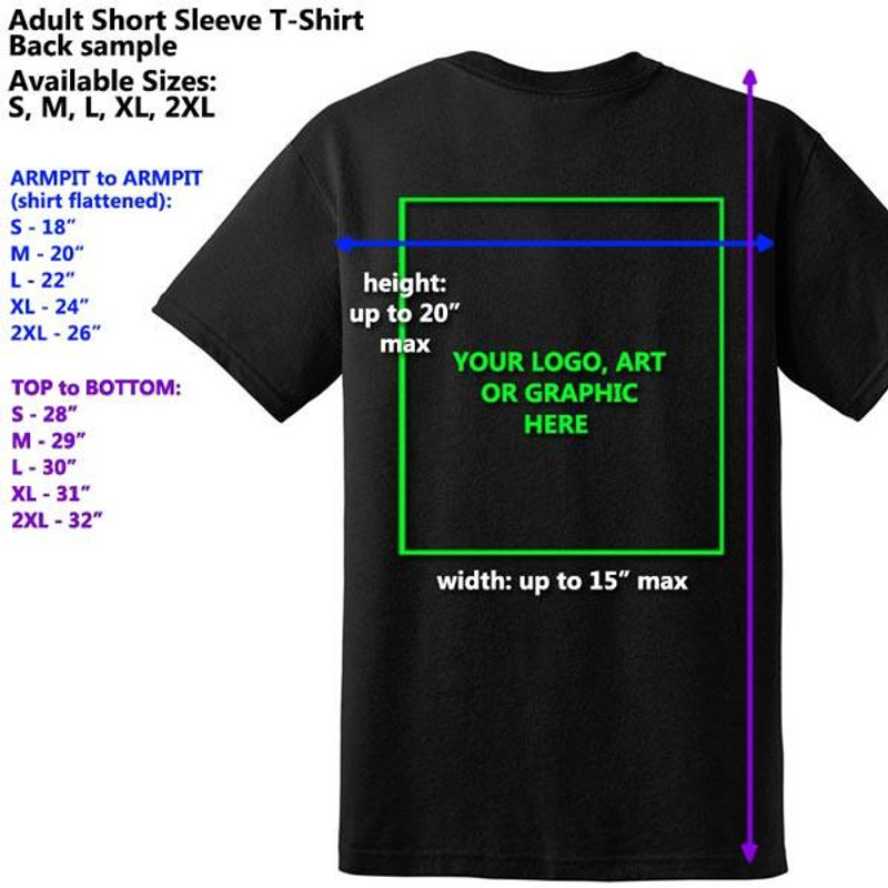 Custom Adult Short Sleeve Shirt with Your Text, Graphic or Logo ...