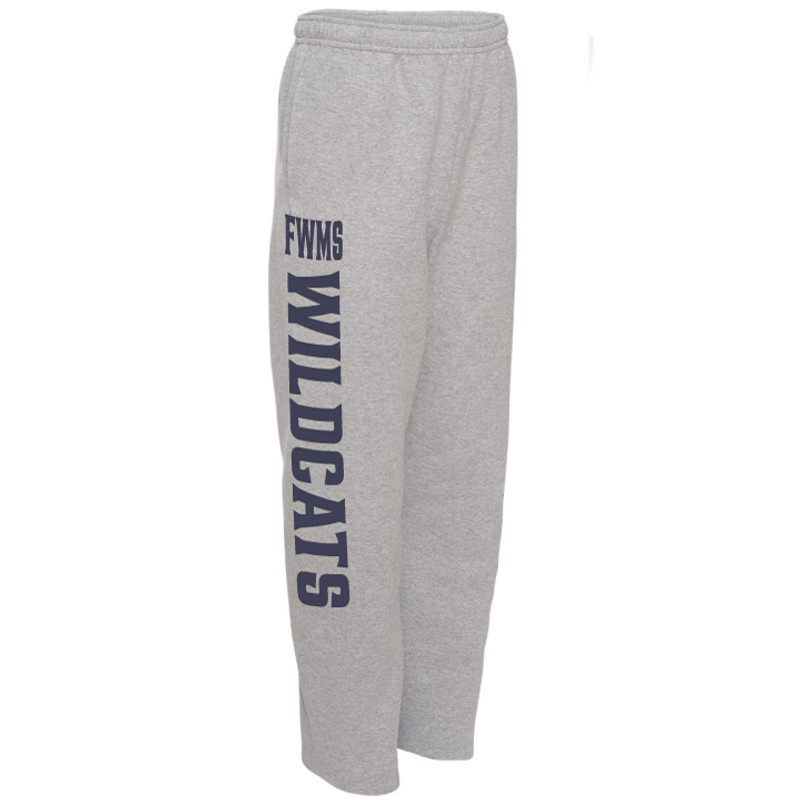 FWMS Wildcats - Heather Gray Open Bottom Sweatpants