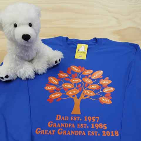 Family Tree in Color for Men Adult Crew 