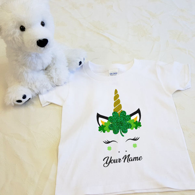 St Patrick S Day Unicorn Crown Shirt In Baby And Toddler Sizes