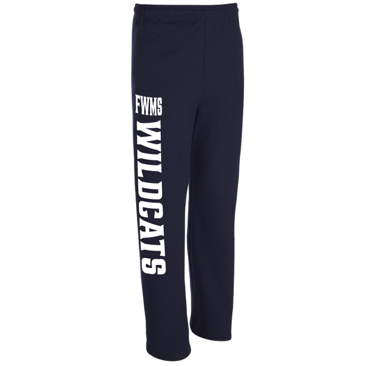 FWMS Wildcats - Navy Open Bottom Sweatpants