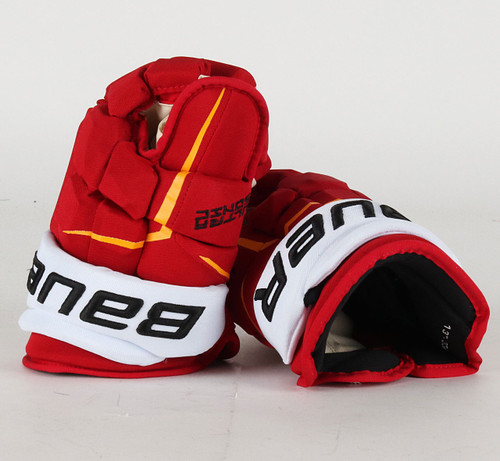 13" Bauer Supreme Ultra Sonic Gloves - Oliver Kylington Calgary Flames