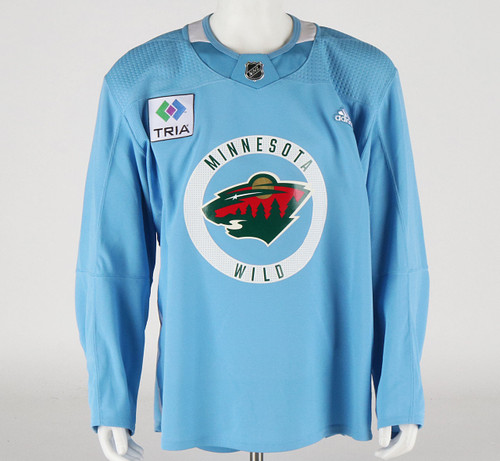 Practice Jersey - Minnesota Wild - Baby Blue Adidas Size 56 #3 Practice Jersey - Minnesota Wild - Baby Blue Adidas Size 56 #3