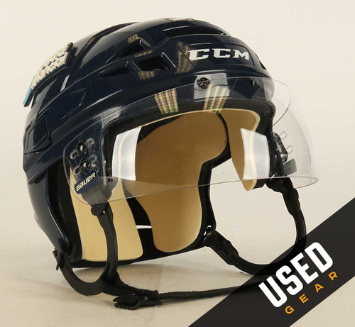 Size M - CCM HTV08 Navy Blue Helmet - Columbus Blue Jackets #4