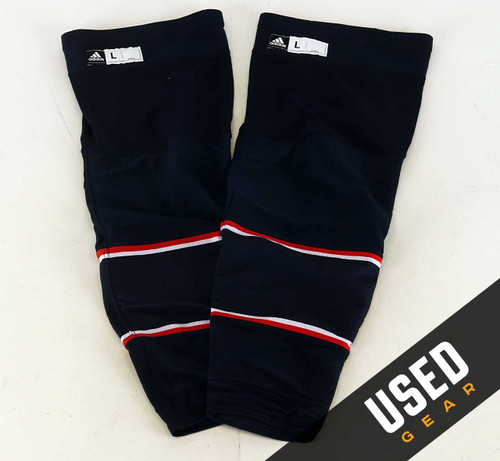 Game Sock - Columbus Blue Jackets - Navy Blue Adidas Size L #2