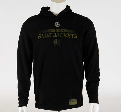 Columbus Blue Jackets Large Authentic Pro Hooded Sweatshirt #8