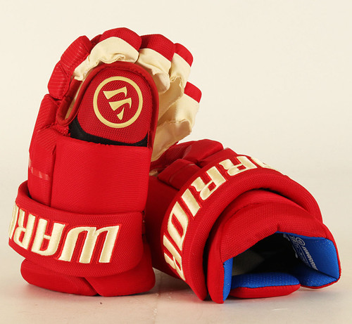 13" Warrior Covert QR6 Pro Gloves - Team Stock Calgary Flames