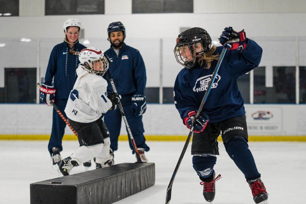 Hockey Players Practicing