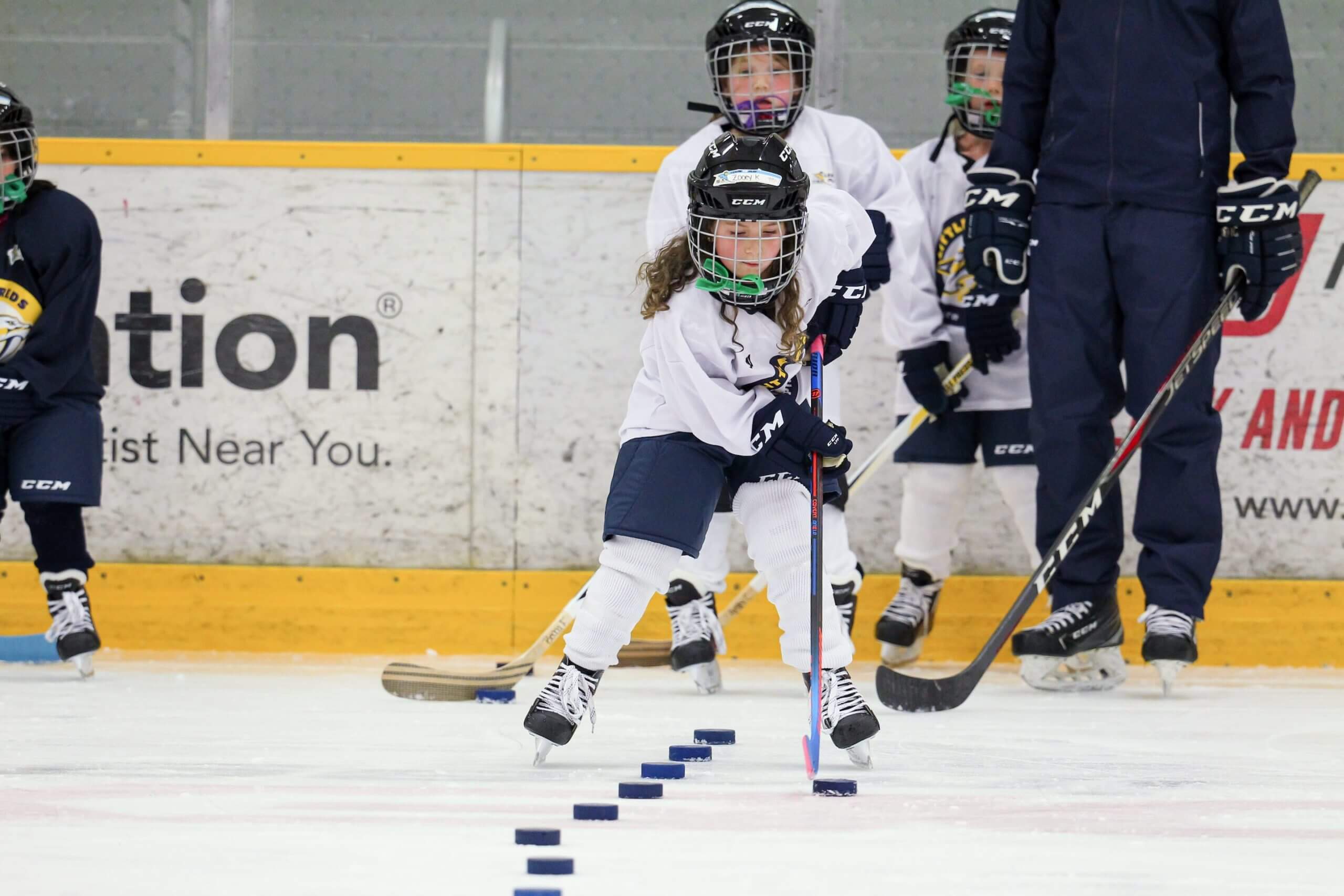 Youth Hockey Player Practicing