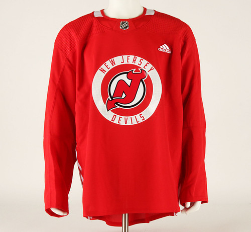 Practice Jersey - New Jersey Devils - Red Adidas Size 60 - Pro Stock Hockey Practice Jersey - New Jersey Devils - Red Adidas Size 60 - Pro Stock Hockey