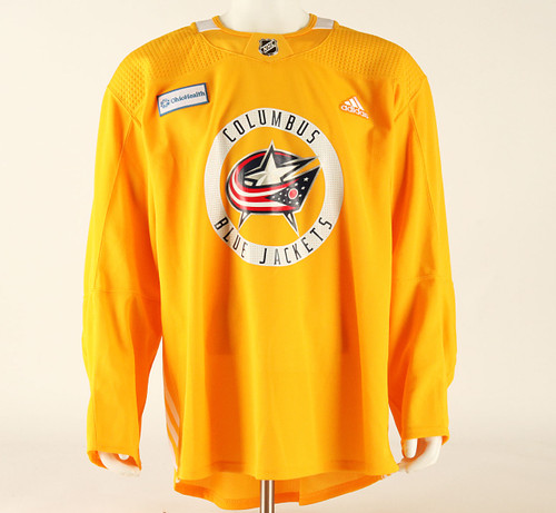 【極美品】 FCRB BIG STAR JERSEY BLOUSON S Practice Jersey - Columbus Blue Jackets - Yellow Adidas Size 58+