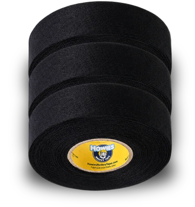 Black hockey tape rolls