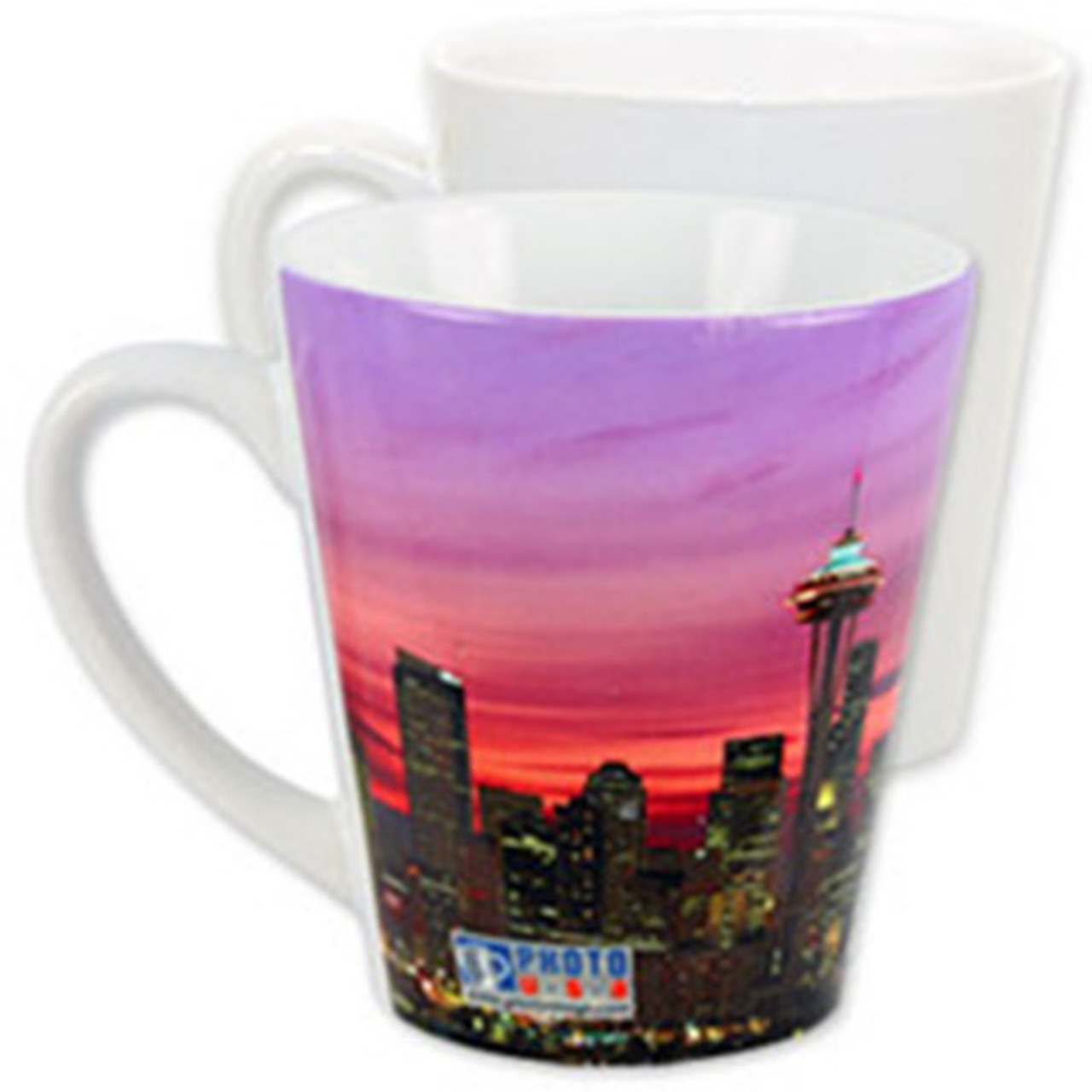 15oz Sublimation Black Mug with White Patch - Case of 36 Dye Sublimation  Mug Blanks