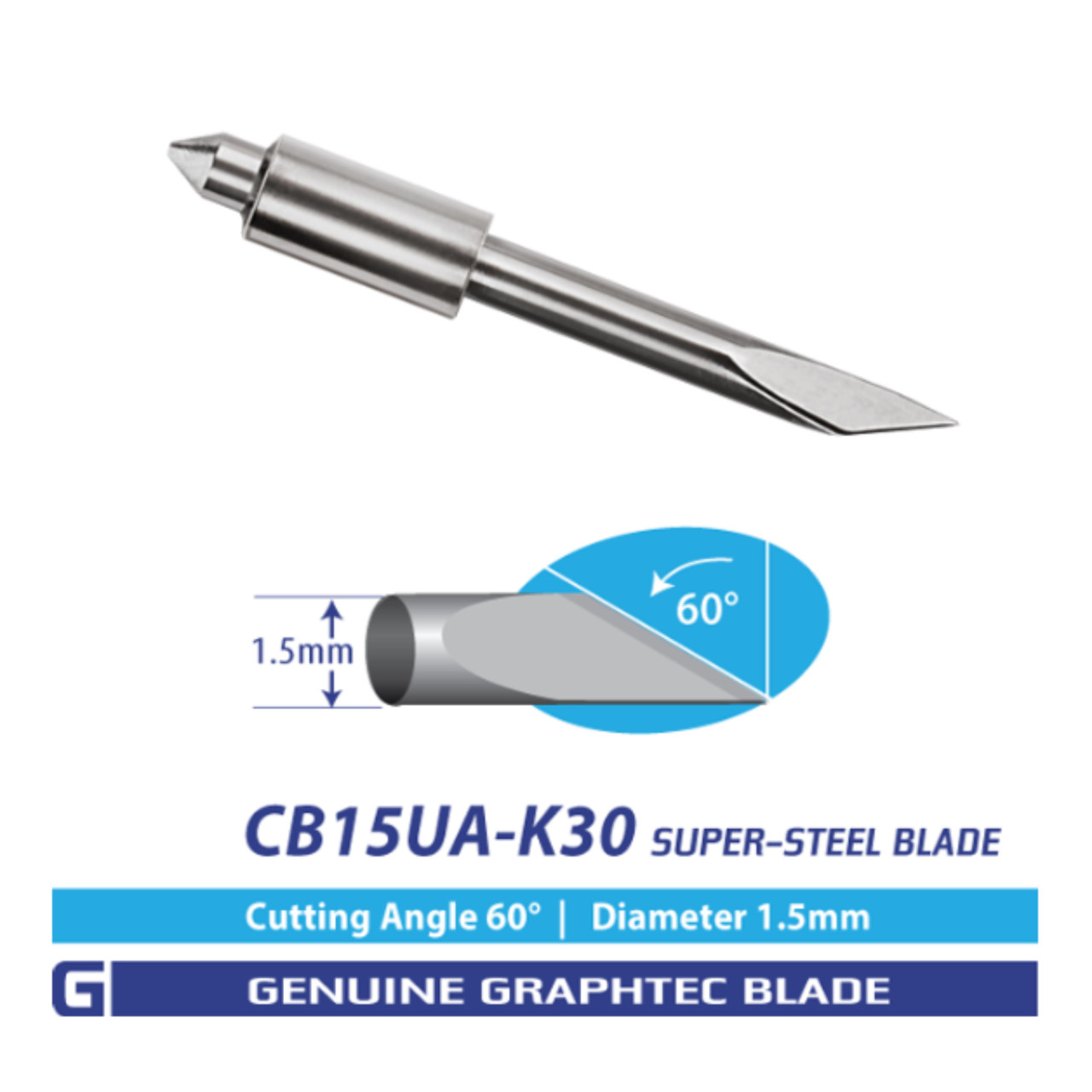 Graphtec CB15UA-K30 1.5mm 60° Cutting Angle Blade 5-Pack (for CB15