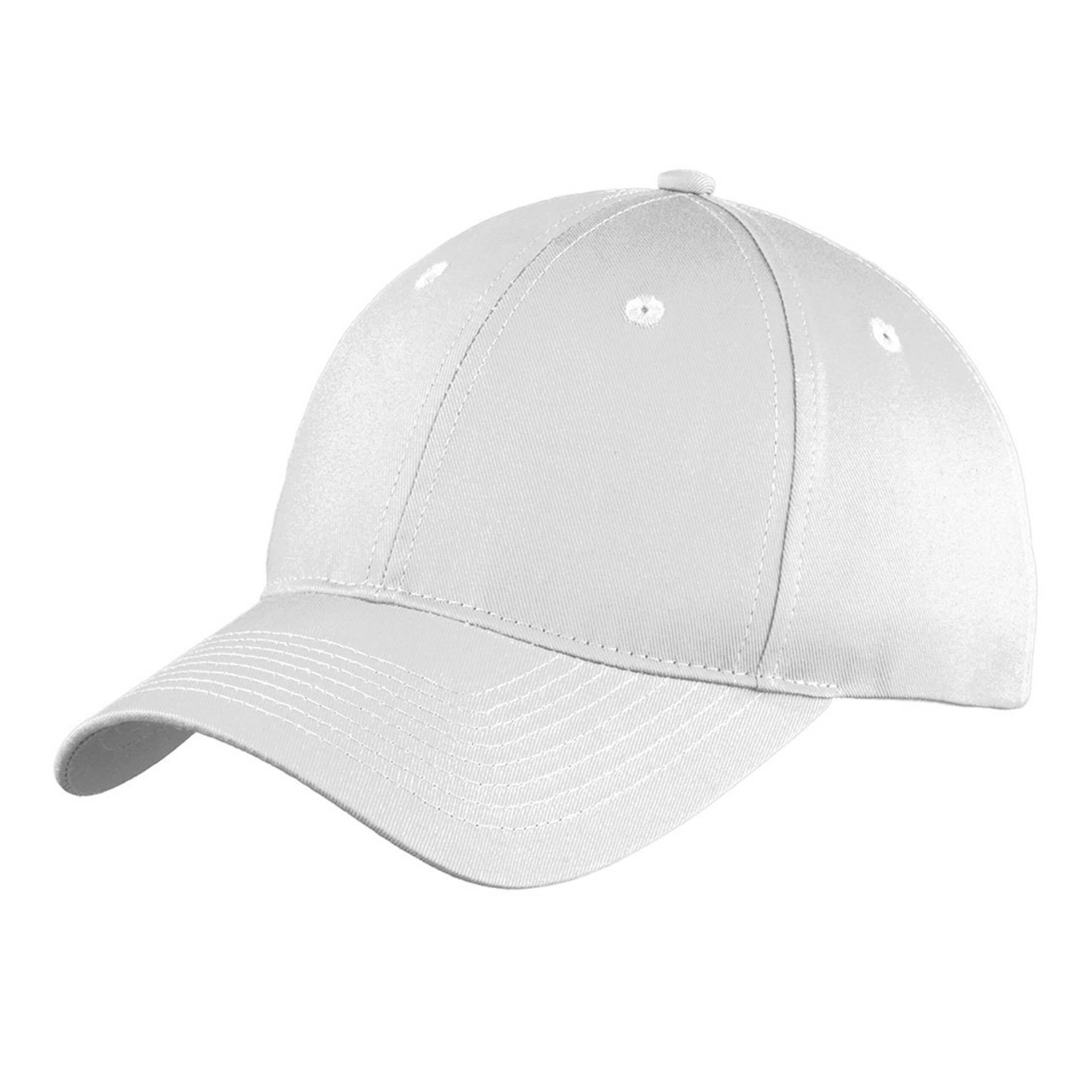 White Unstructured Twill Baseball Cap 