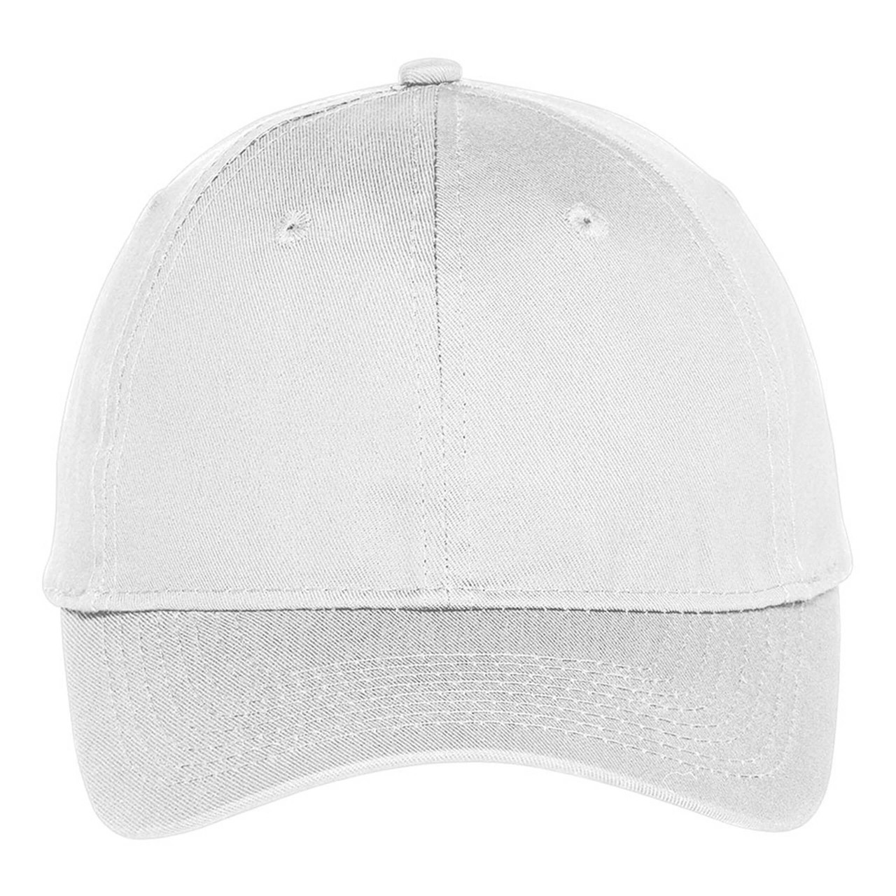 White Unstructured Twill Baseball Cap Blank, Adult One Size Fits All