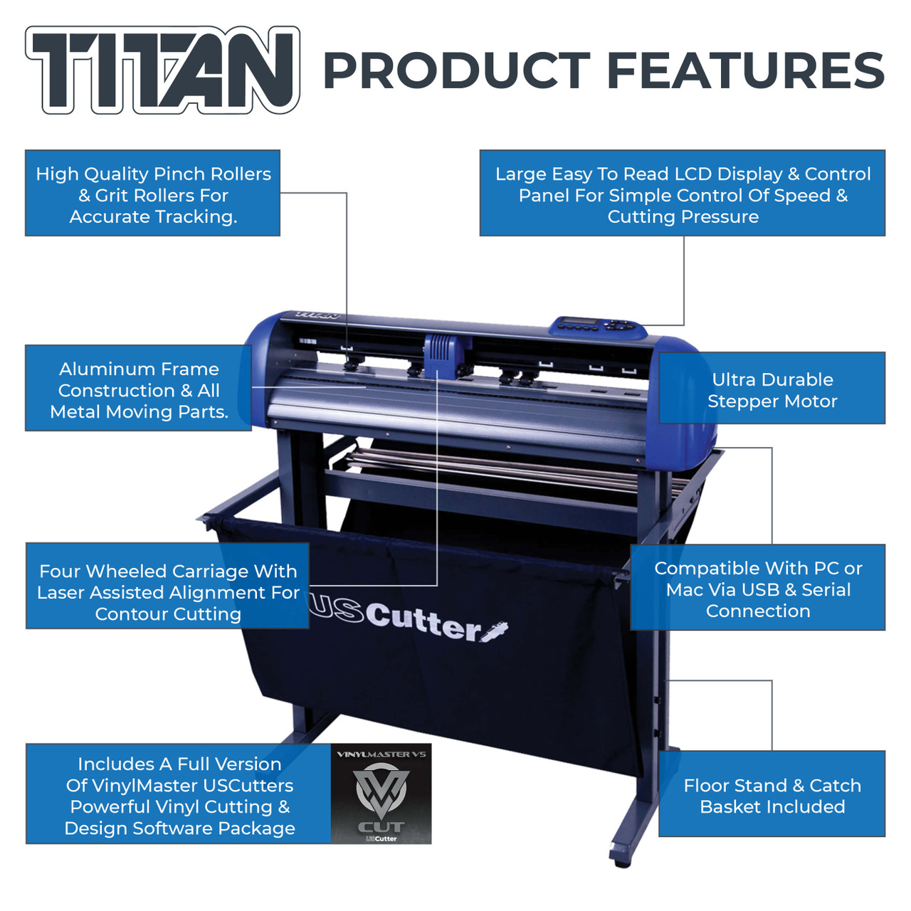 TITAN-2 (Servo Motor) Vinyl Cutter 28 w/ VinylMaster Cut Software - New -  www. — Wide Image Solutions