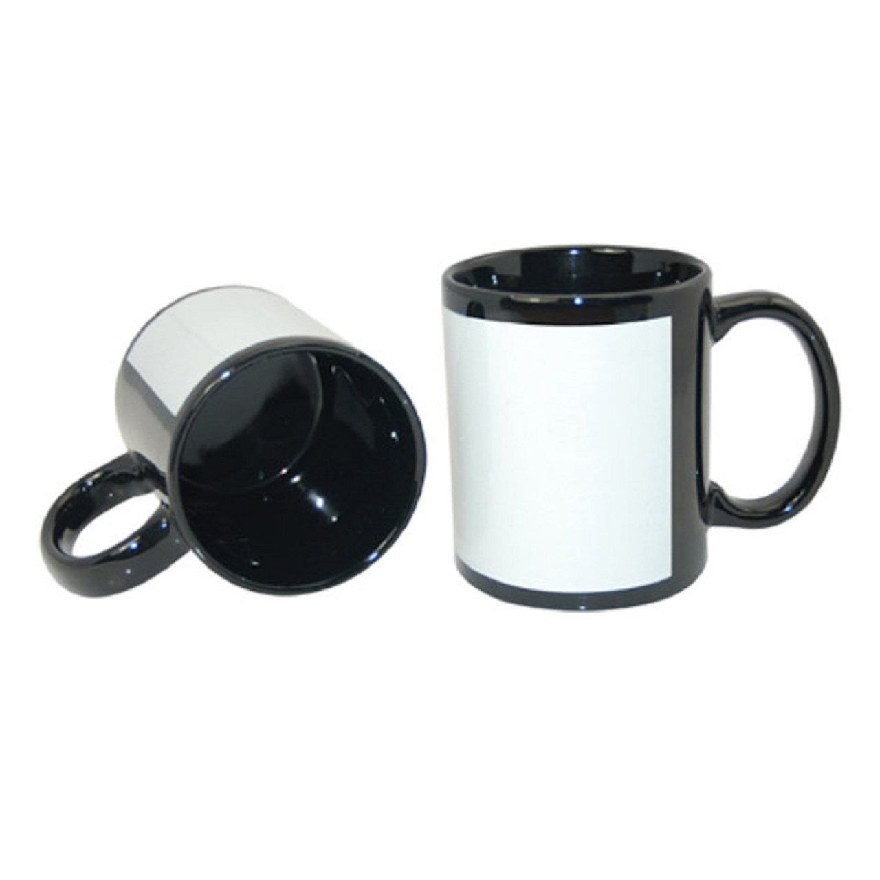 Black Two Tone Ceramic Sublimation Coffee Mug 15oz