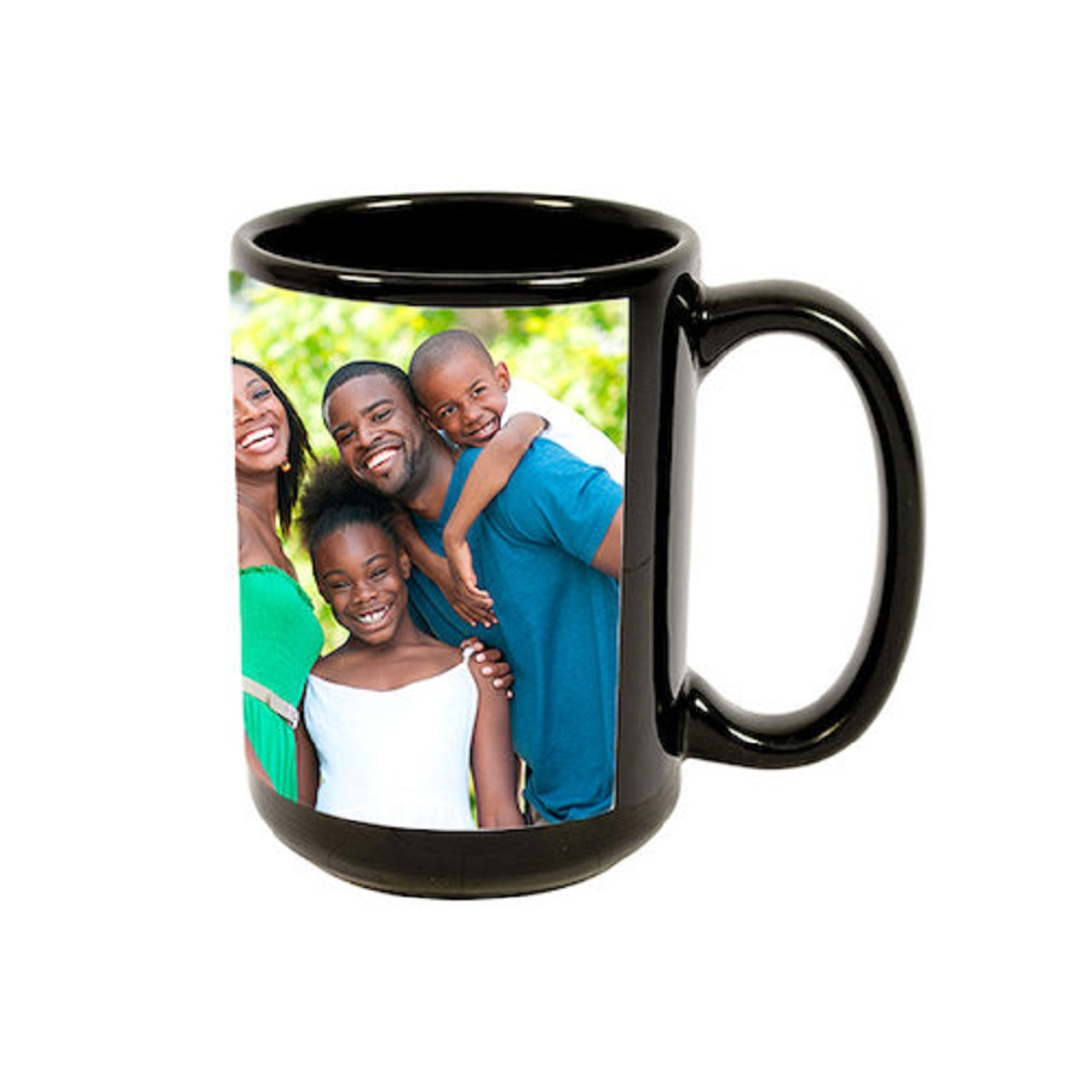 15oz Sublimation Black Mug with White Patch - Case of 36 Dye Sublimation  Mug Blanks